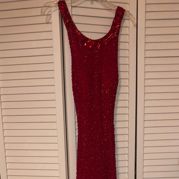 Evening / prom dress - red sequin - Picture 1 of 5